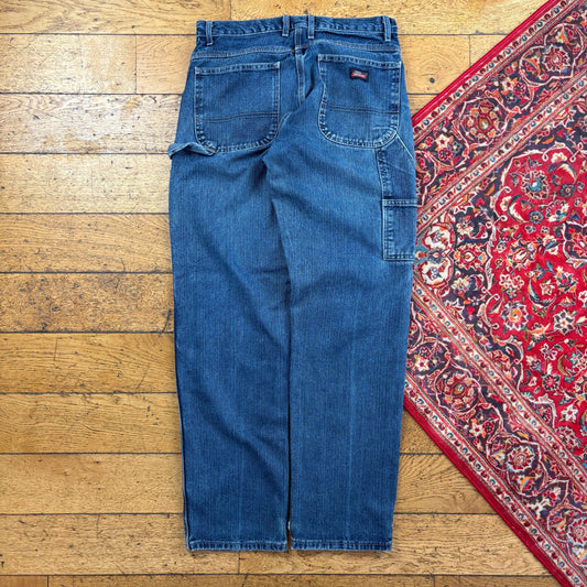 Vintage Dickies Blue Workwear Carpenter Baggy Jeans - 34
