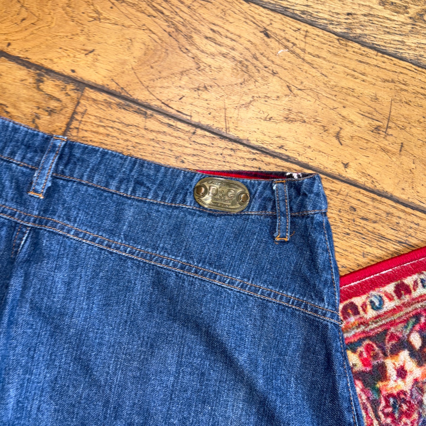 Vintage D&G Dolce Gabbana Super Baggy Flared Y2K Jeans Shorts Jorts - 32