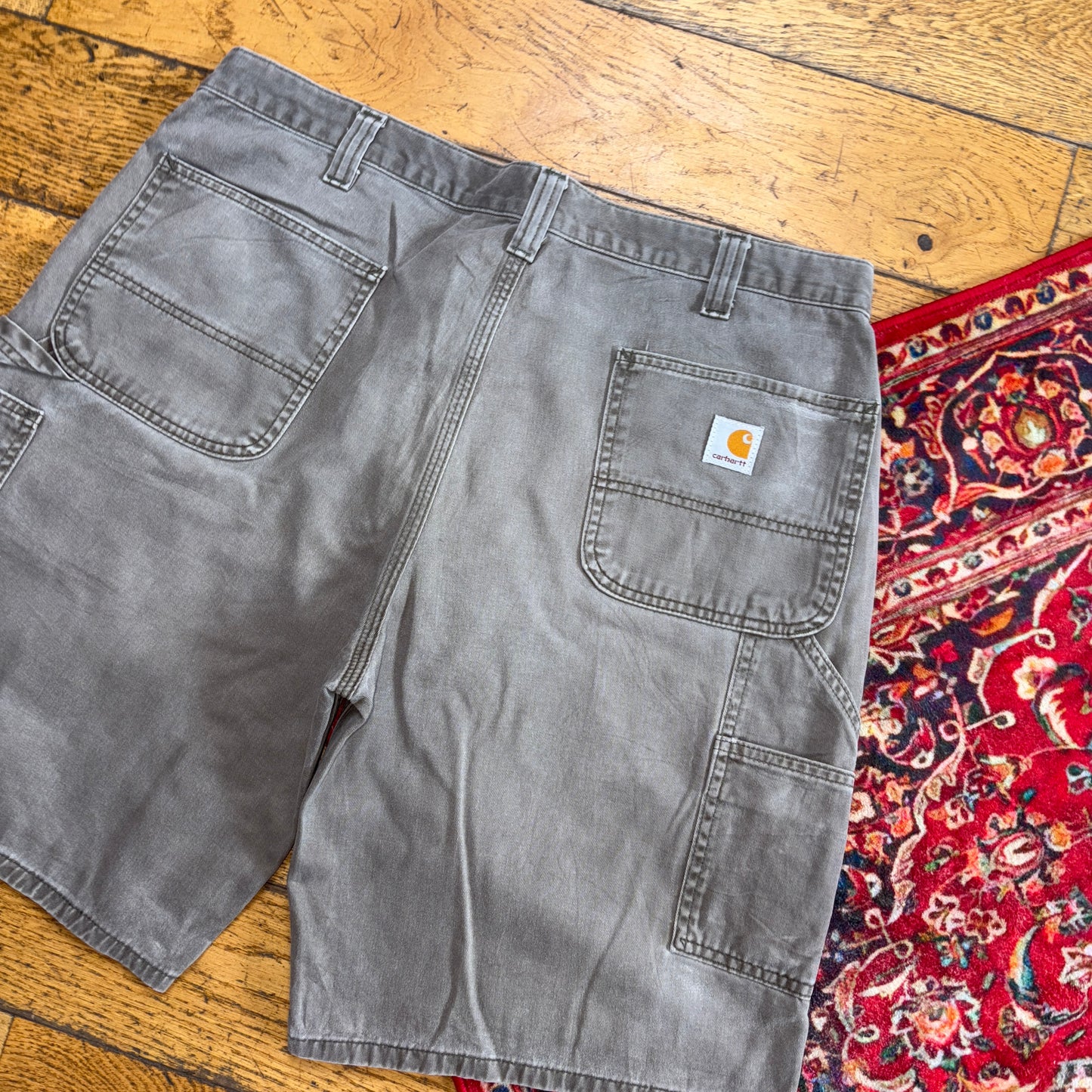Vintage Carhartt Grey Workwear Baggy Carpenter Shorts - 38