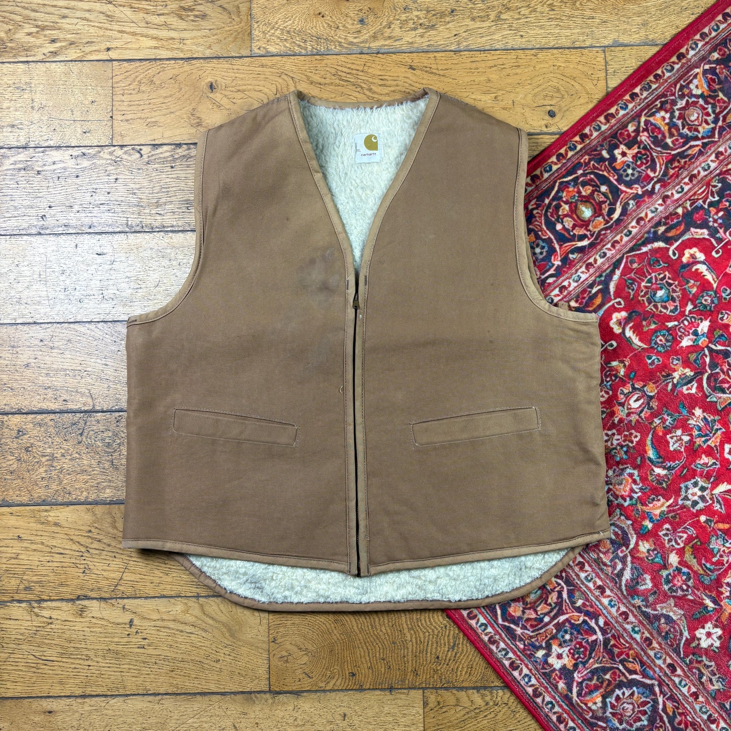 Vintage 80s/70s Carhartt Brown Gilet Vest Workwear Jacket - XL