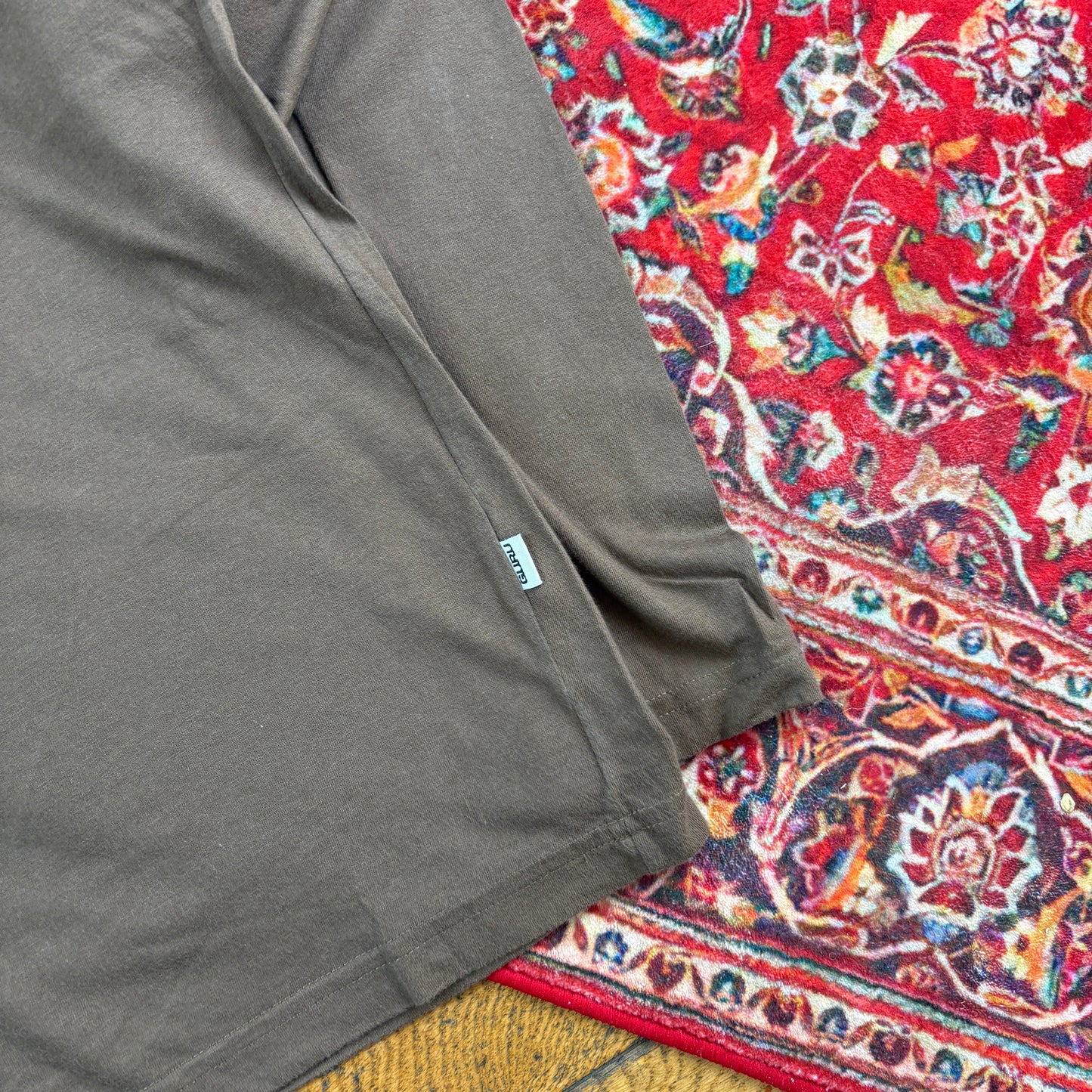 Vintage Guru Brown Skate Long Sleeve Flower Graphic T-Shirt - L