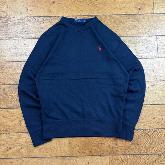 Vintage Ralph Lauren Navy Embroidered Sweatshirt - S