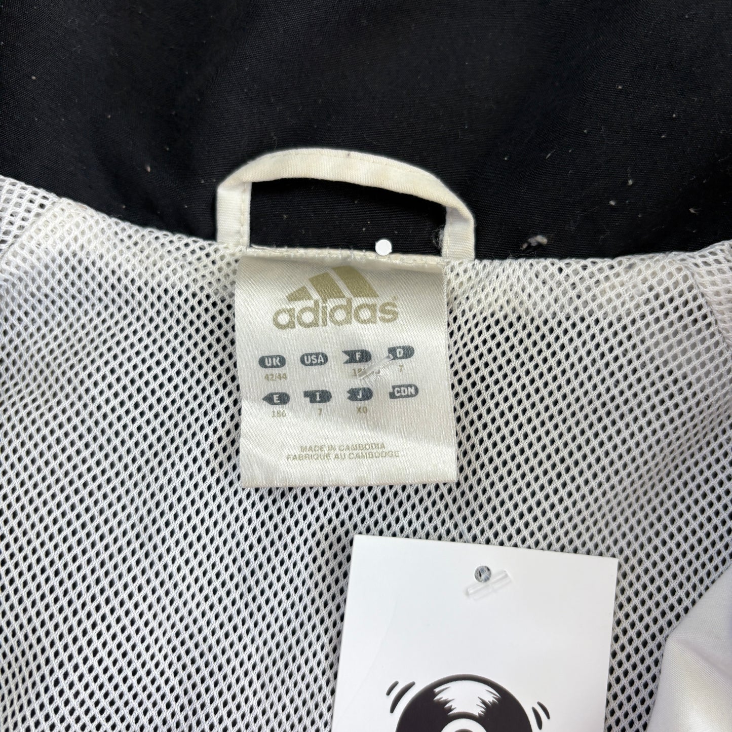 Vintage Adidas Black White Tracksuit Track Shell Windbreaker Jacket - L