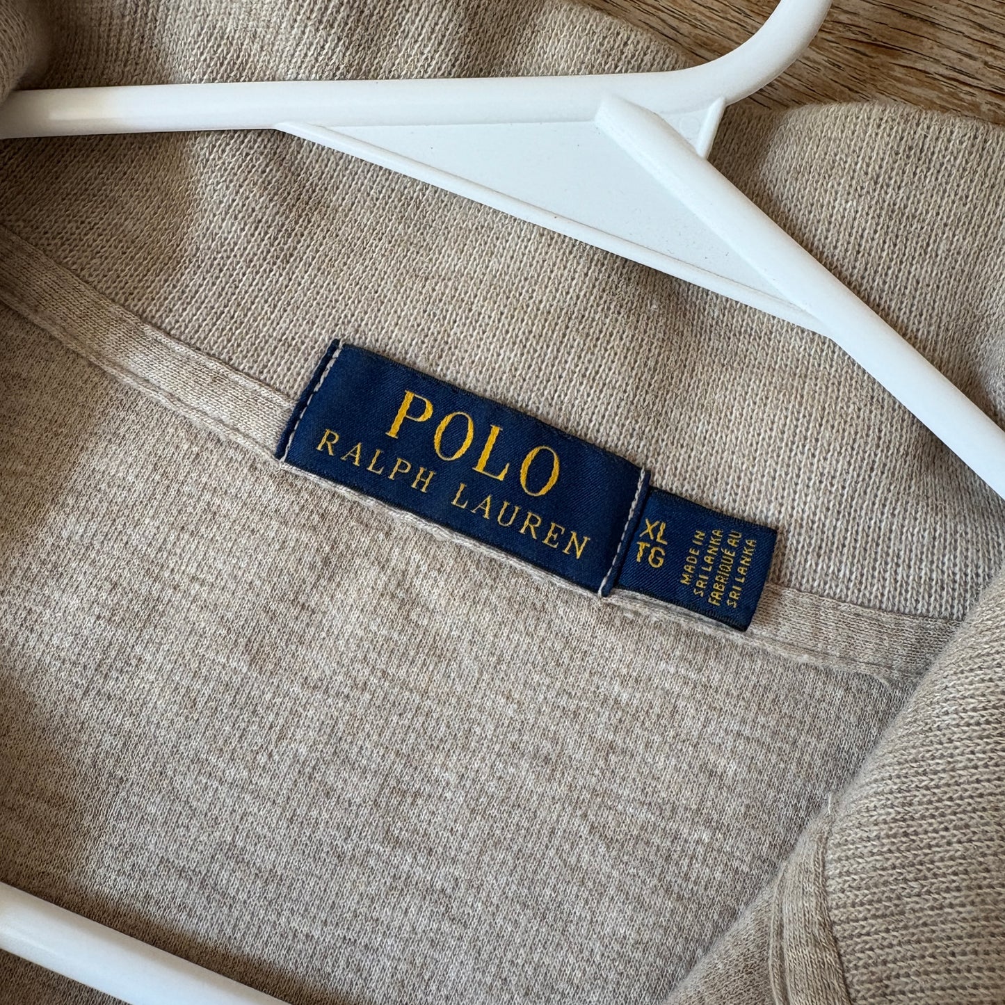 Vintage Ralph LAuren Cream Quarter Zip Knit Jumper - XL