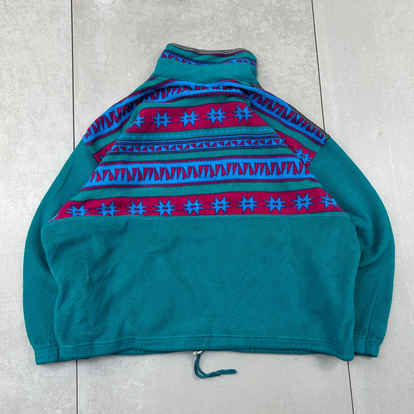 Vintage 90s Ellesse Embroidered Green Fleece Sweatshirt - XL