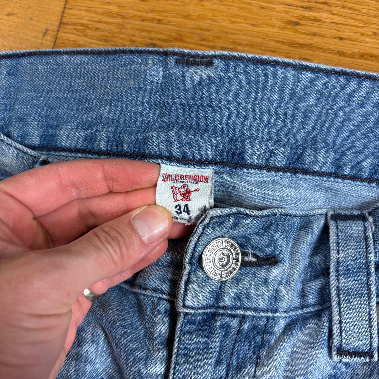 Vintage True Religion Embroidered Blue Y2K Shorts Jorts - 38