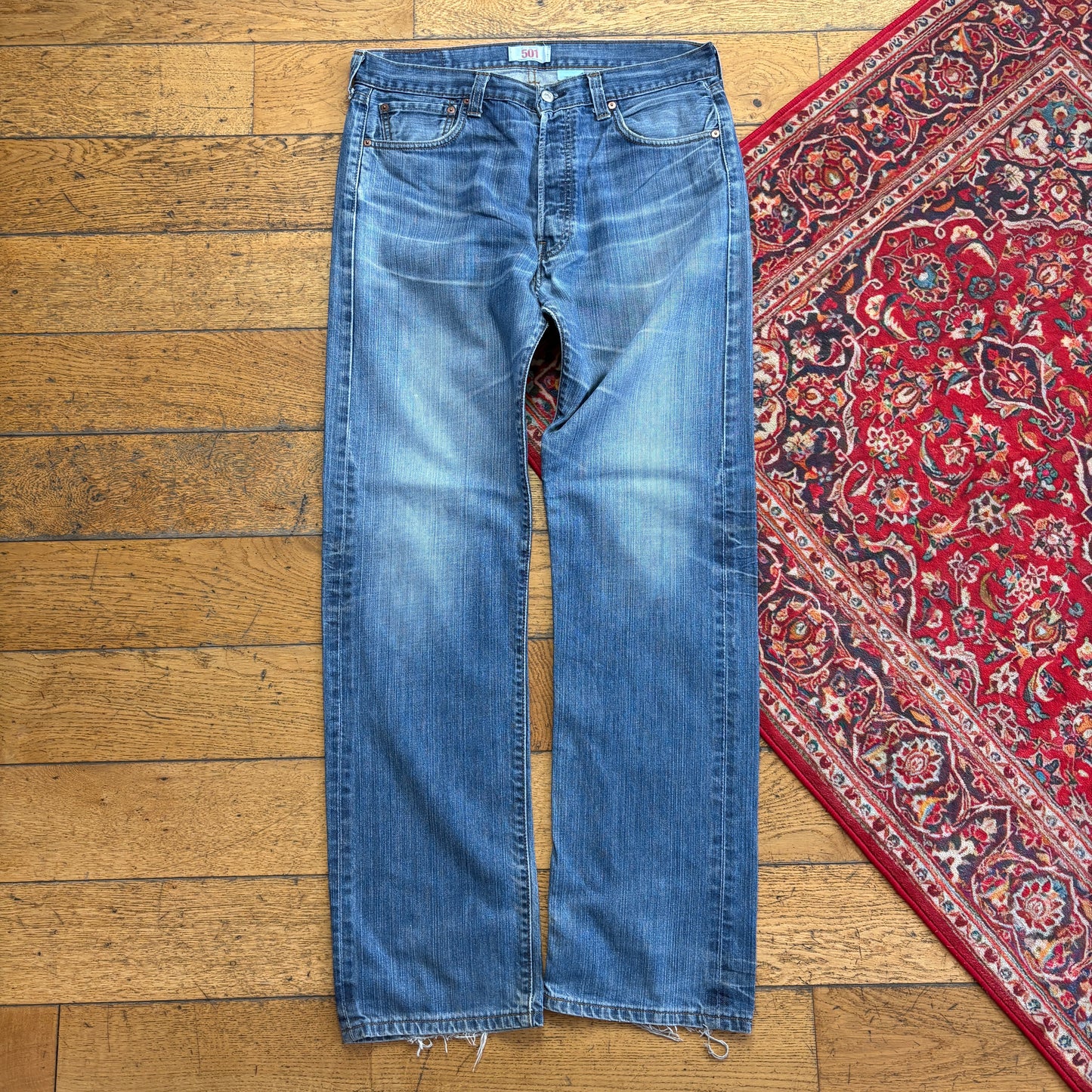Vintage Levis 501 Straight Blue Denim Jeans - 36L