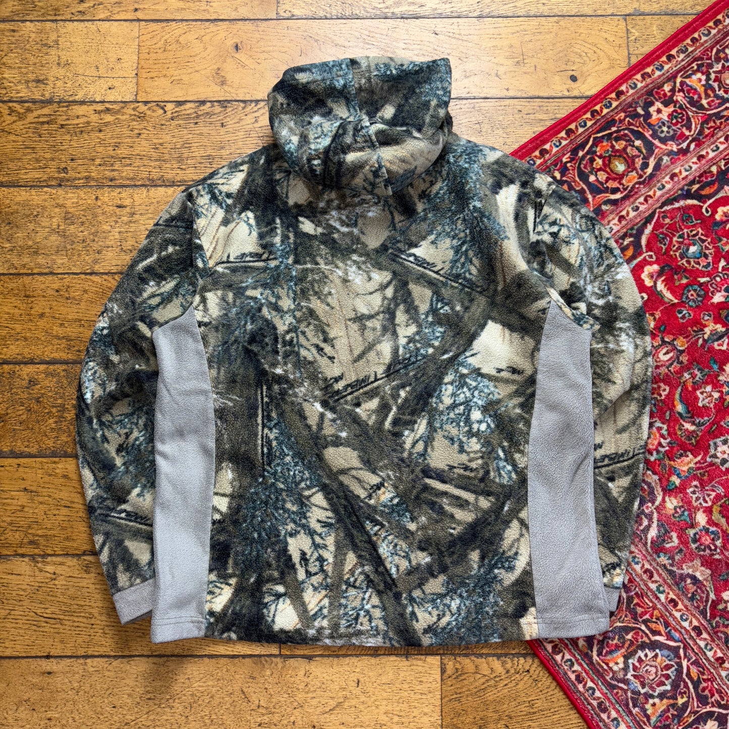 Vintage Realtree Fleece Camo Green Hoodie Embroidered Sweatshirt - L