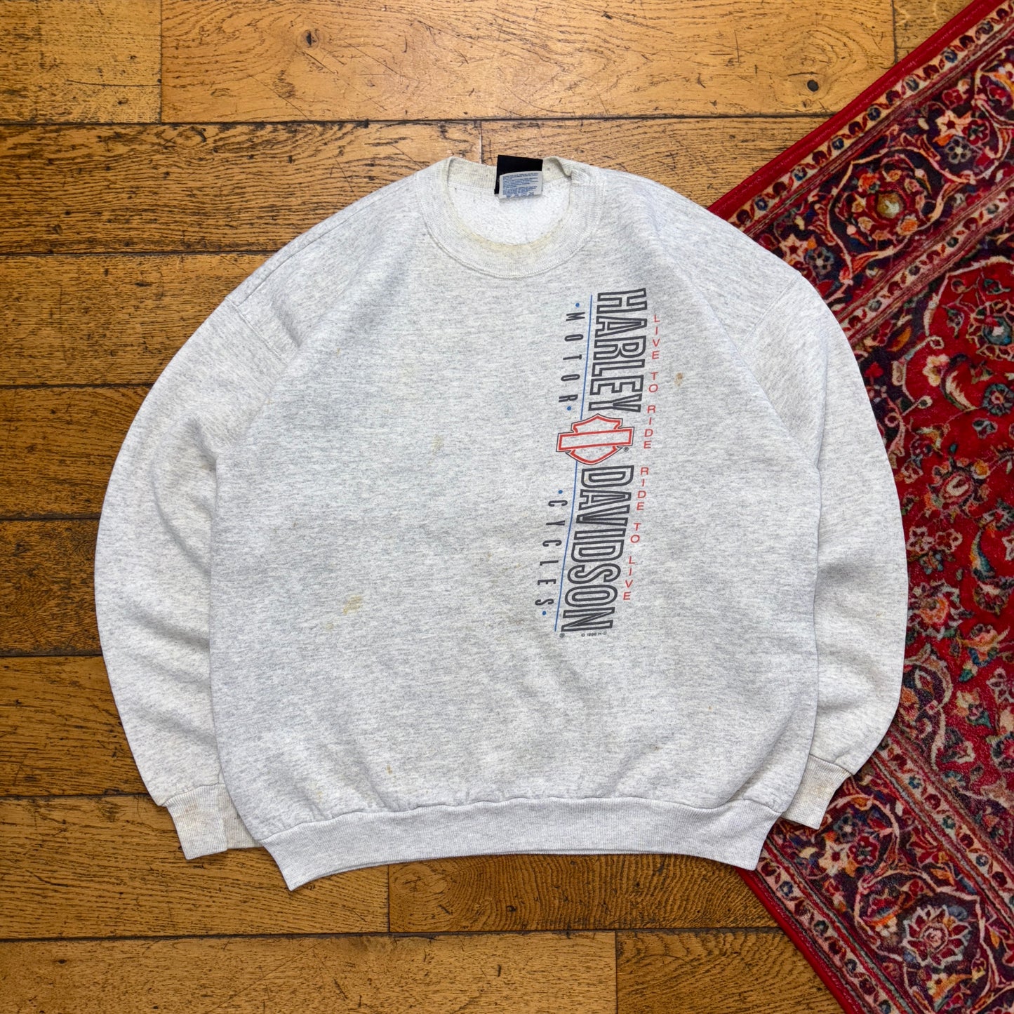 Vintage 1996 Harley Davidson Grey Hanes Graphic Sweatshirt - M
