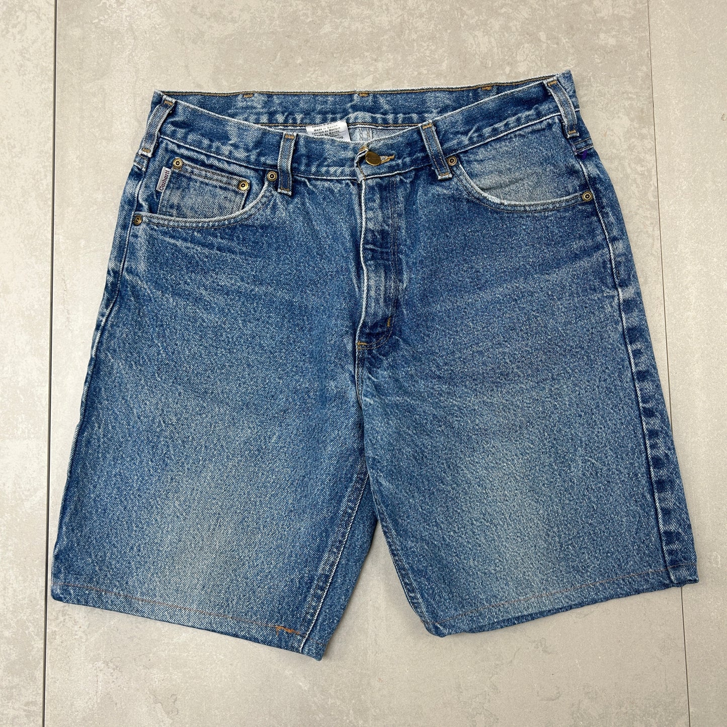 Vintage Carhartt Workwear Baggy Carpenter Blue Shorts - 34