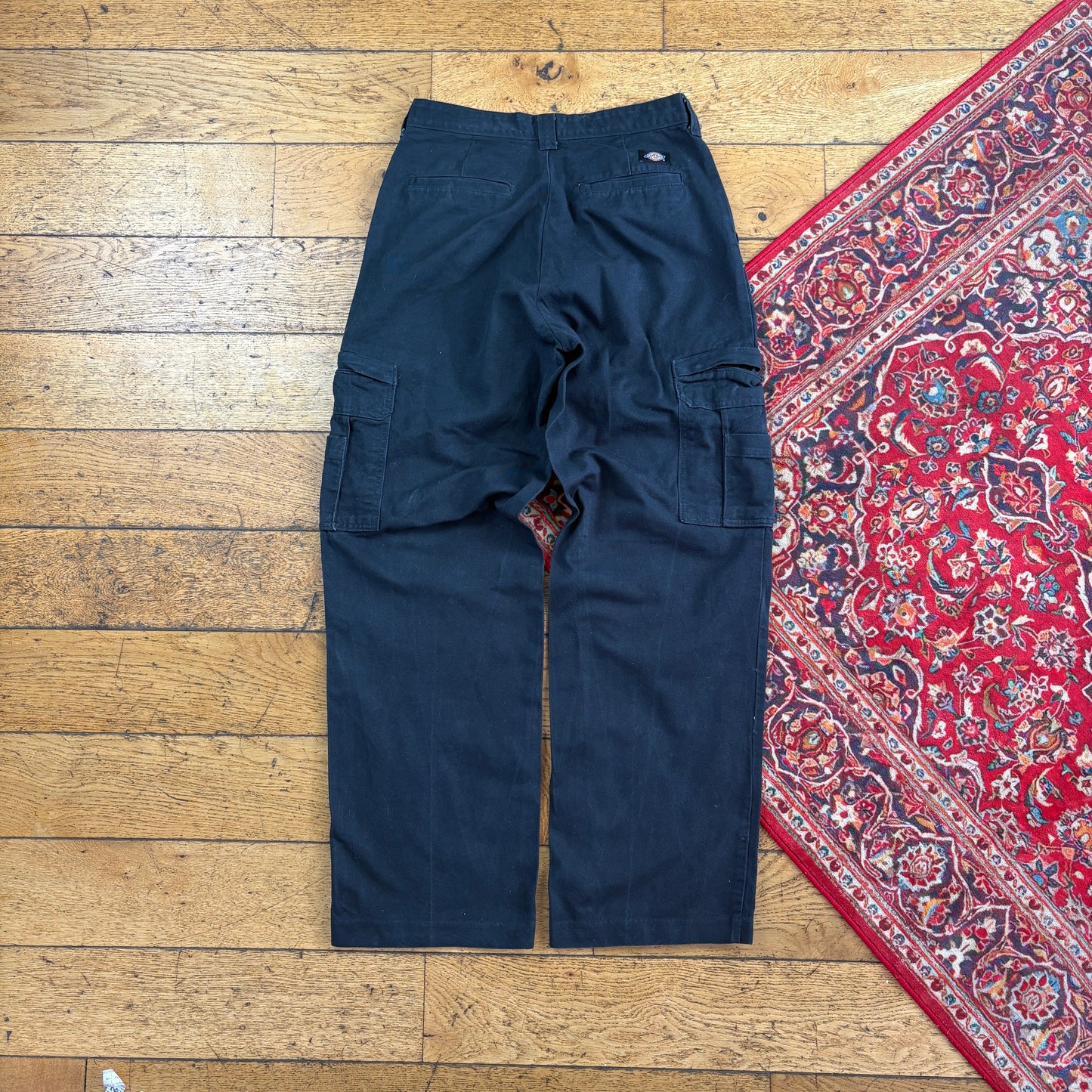 Vintage Dickies 874 Black Cargo Baggy Skate Trousers - 30