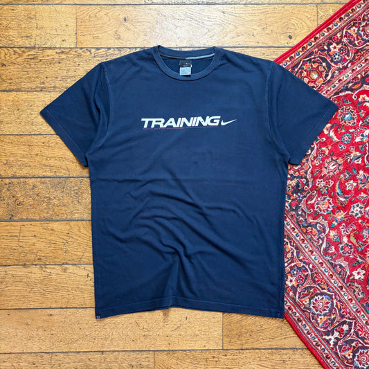 Vintage 00s Nike Navy Graphic T-Shirt - L