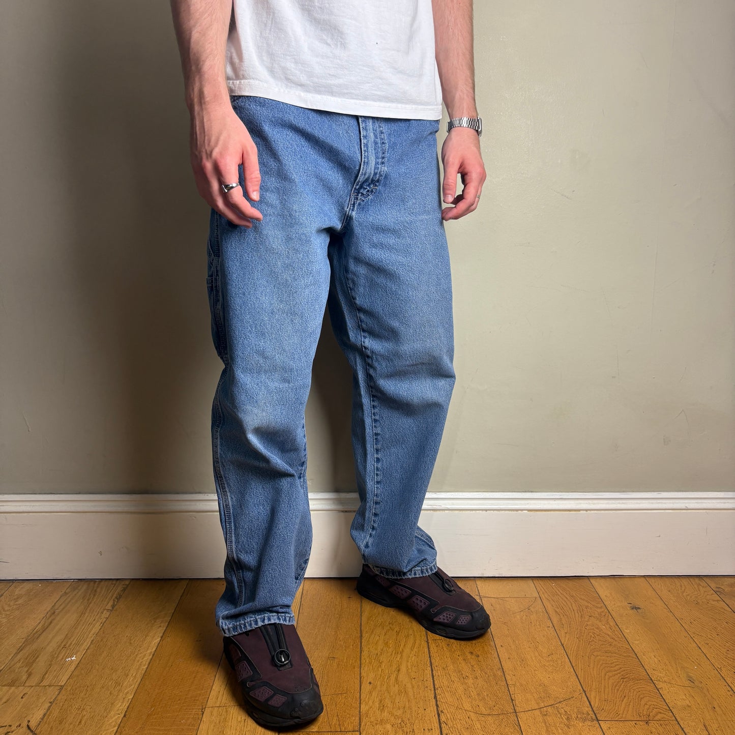 Vintage Dickies Workwear Carpenter Baggy Blue Jeans - 38S
