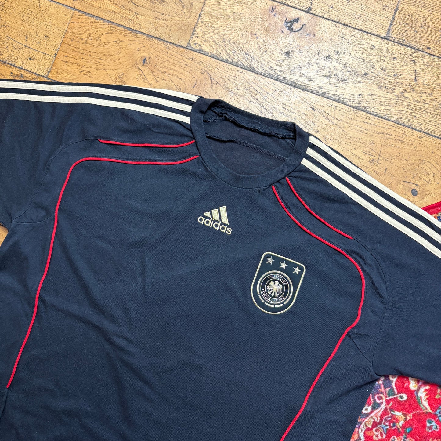 Vintage Adidas Germany Black Football Graphic T-Shirt - XL