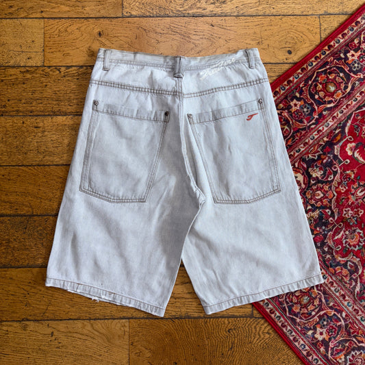 Vintage Traders Embroidered Hip Hop Grey Baggy Shorts Jorts - 32