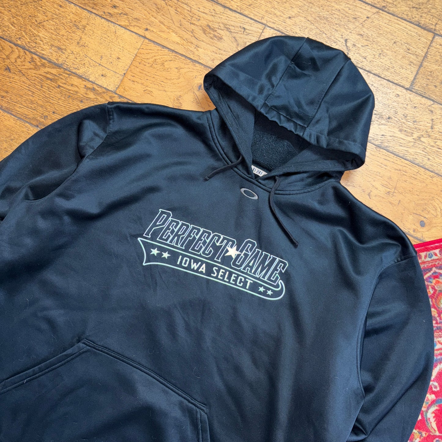 Vintage Oakley Black Hoodie Sweatshirt - 2XL