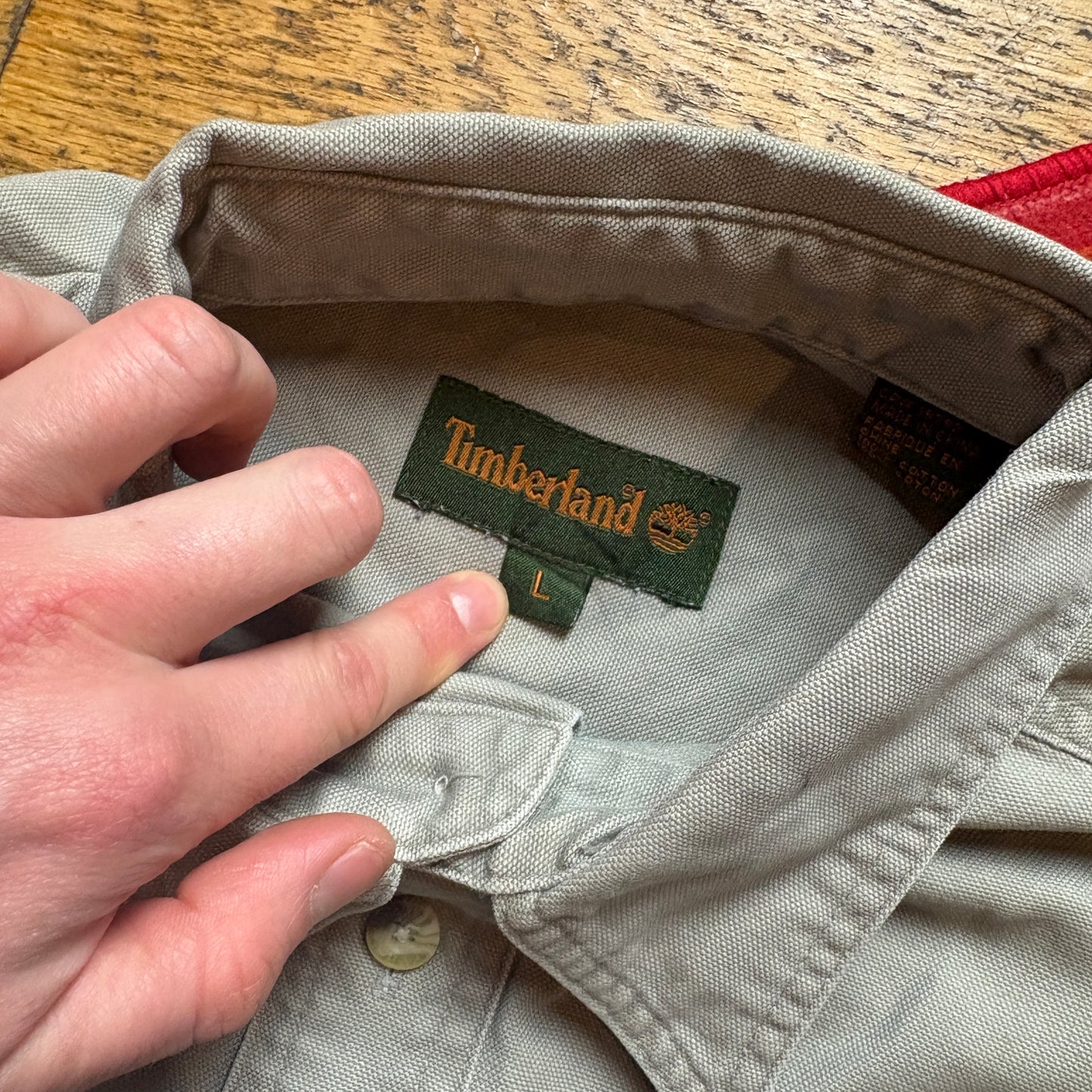 Vintage Timberland Green Cream Stone Shirt - 2XL