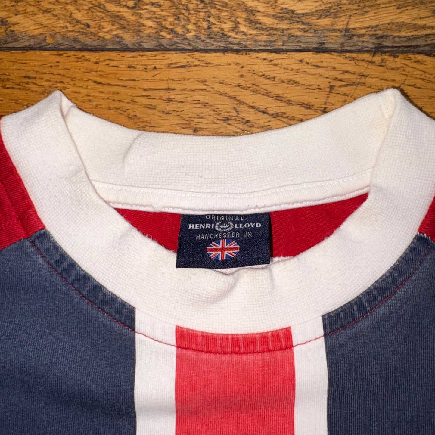 Vintage Henri Lloyd Union Jack White Red UK Graphic T-Shirt - M