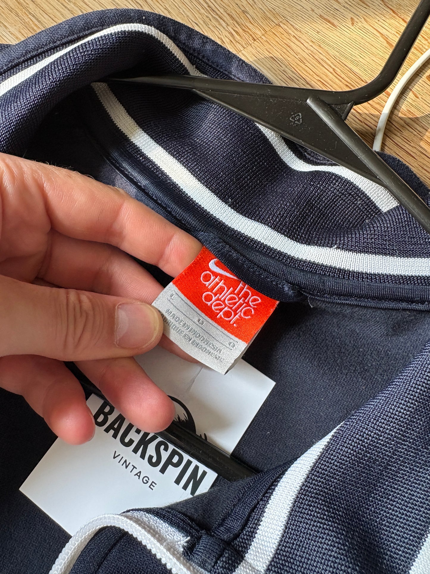 Vintage Nike y2k Swoosh Navy Track Jacket - L