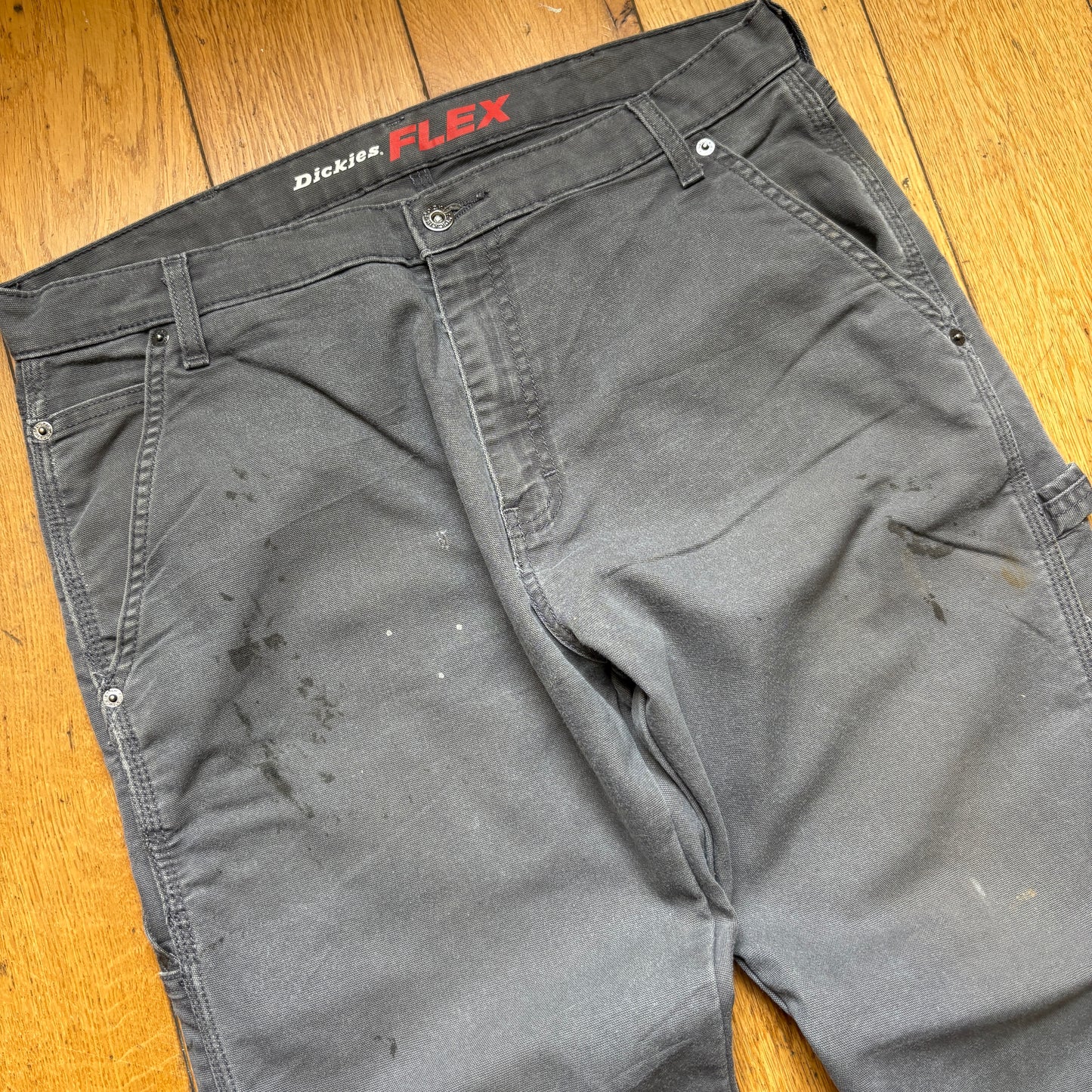 Vintage Dickies Workwear Carpenter Grey Trousers - 34