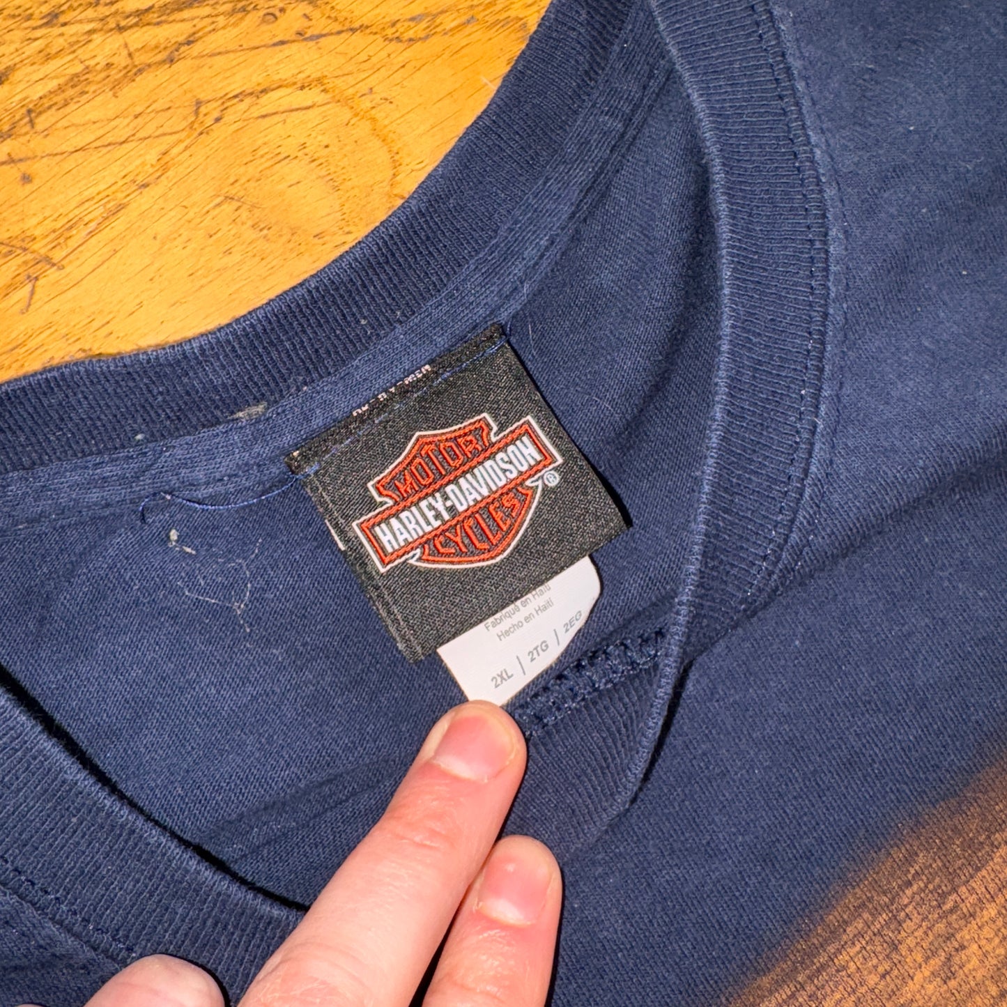 Vintage Harley Davidson Navy Graphic T-Shirt - 2XL