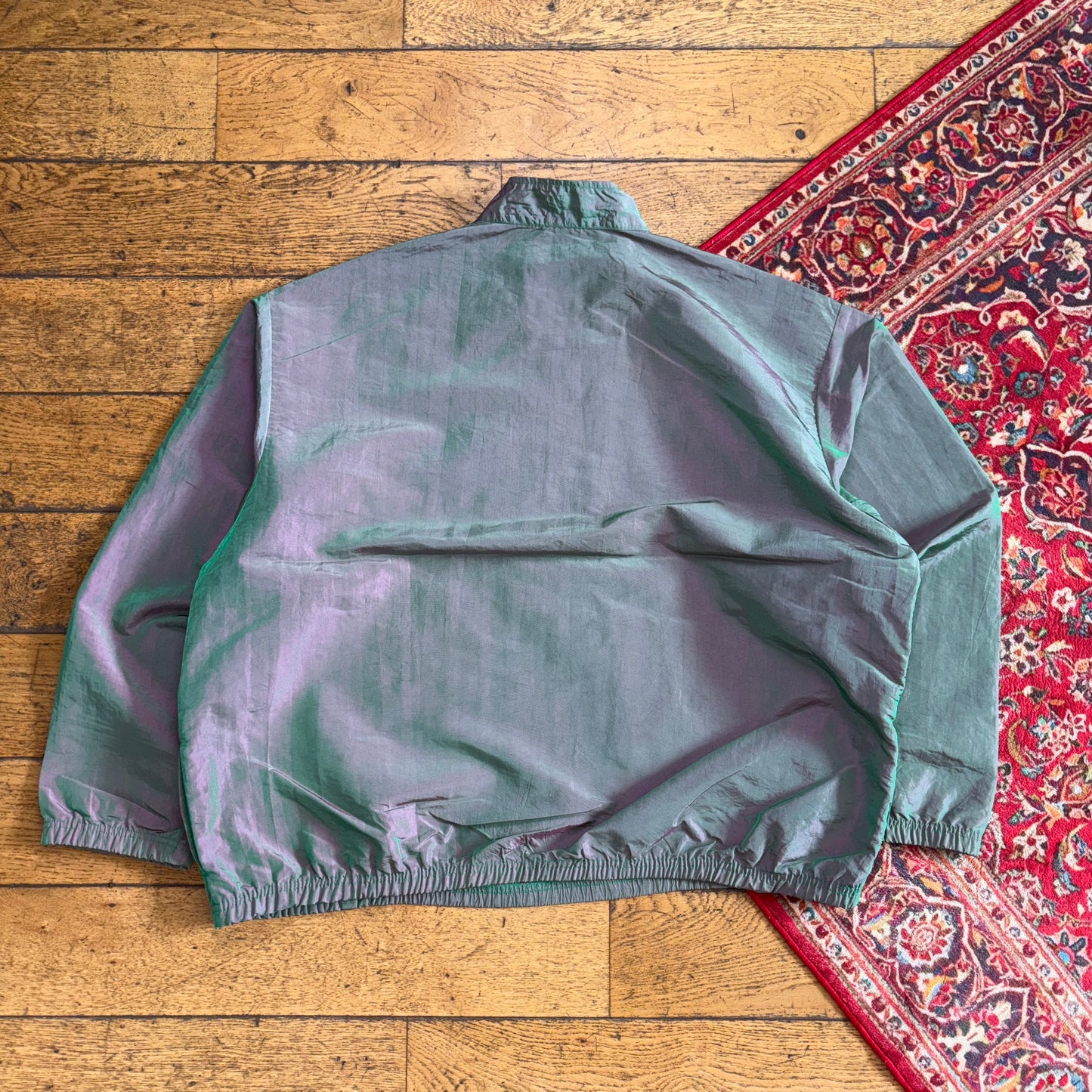 Vintage Surf Style Iridescent Purple Green Tracksuit Shell Jacket - 2XL