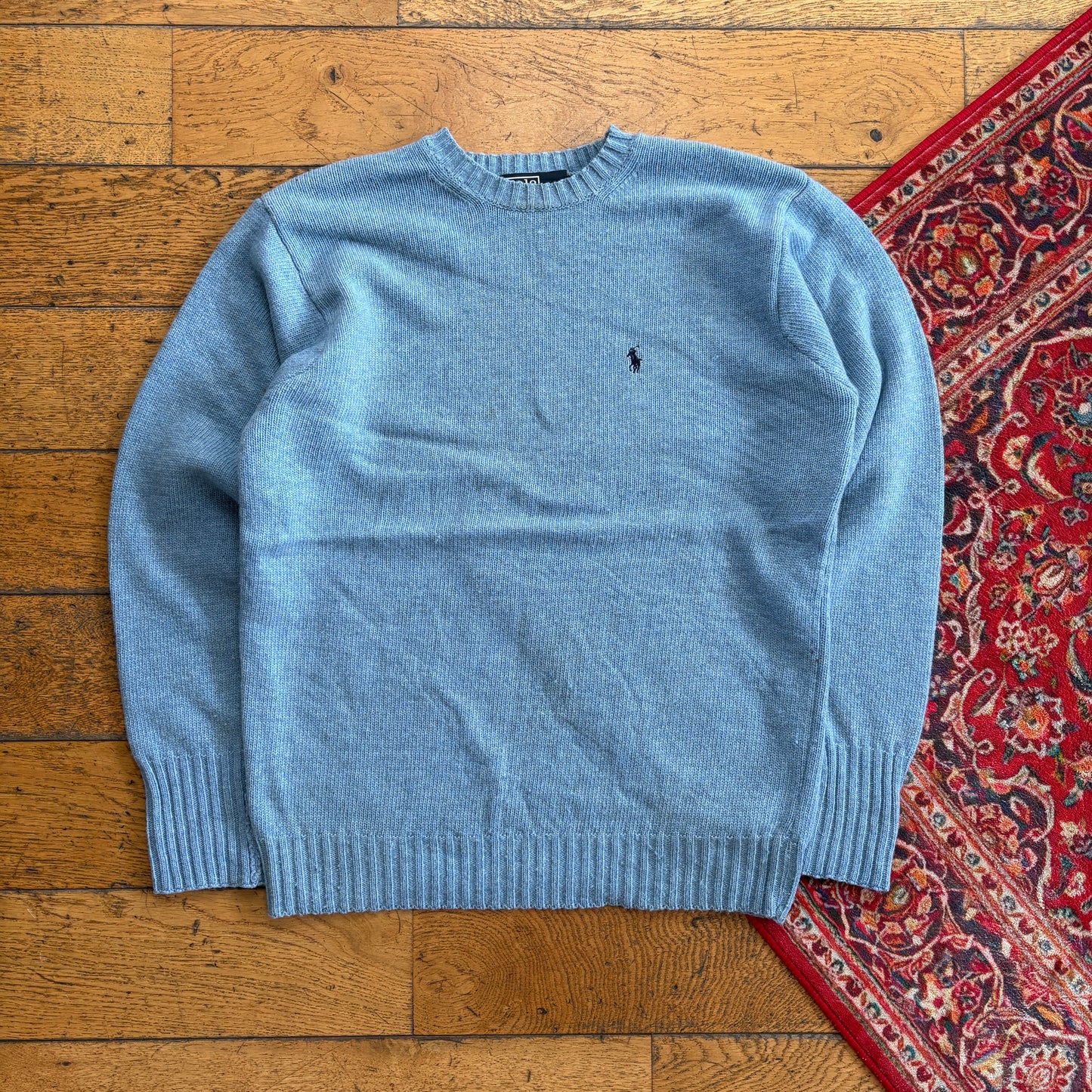 Vintage Ralph Lauren Blue Chunky Knit Jumper - S