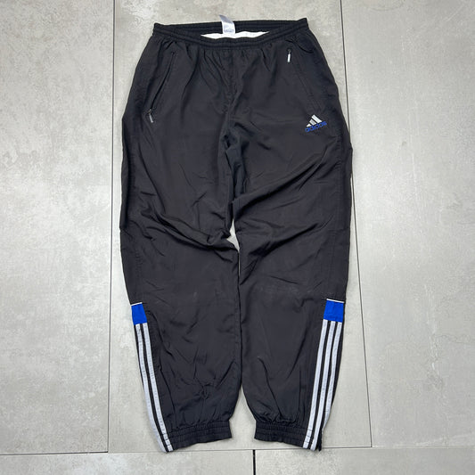Vintage Adidas Black Baggy Tracksuit Sweatpants Track Pants Bottoms - M