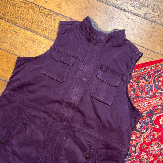 Vintage Purple Womens Workwear Gilet Vest - XL