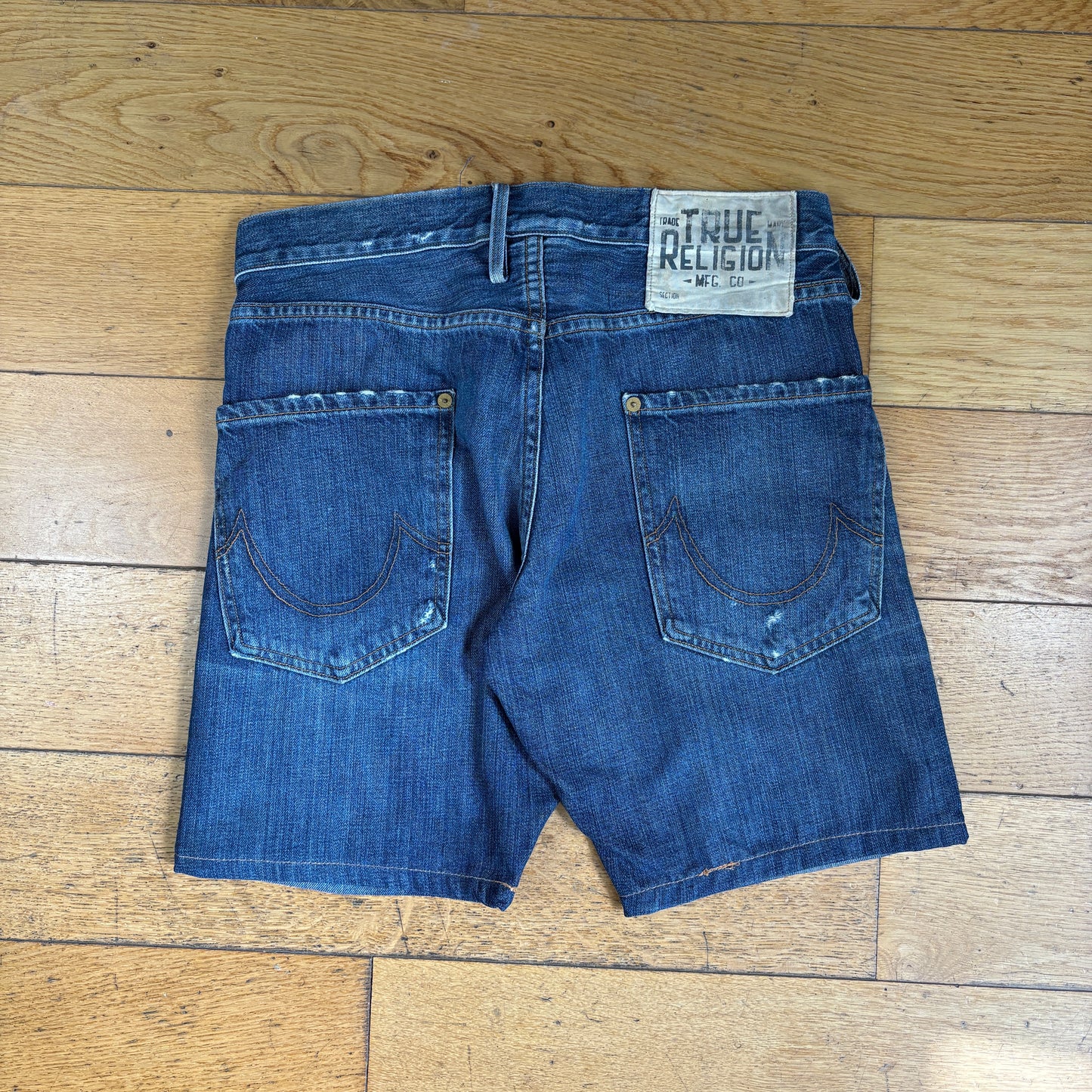 Vintage True Religion Embroidered Blue Y2K Shorts Jorts - 32