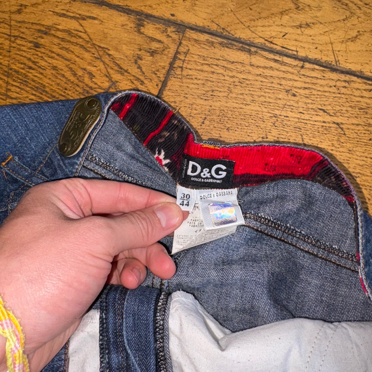 Vintage D&G Dolce Gabbana Super Baggy Flared Y2K Jeans Shorts Jorts - 32