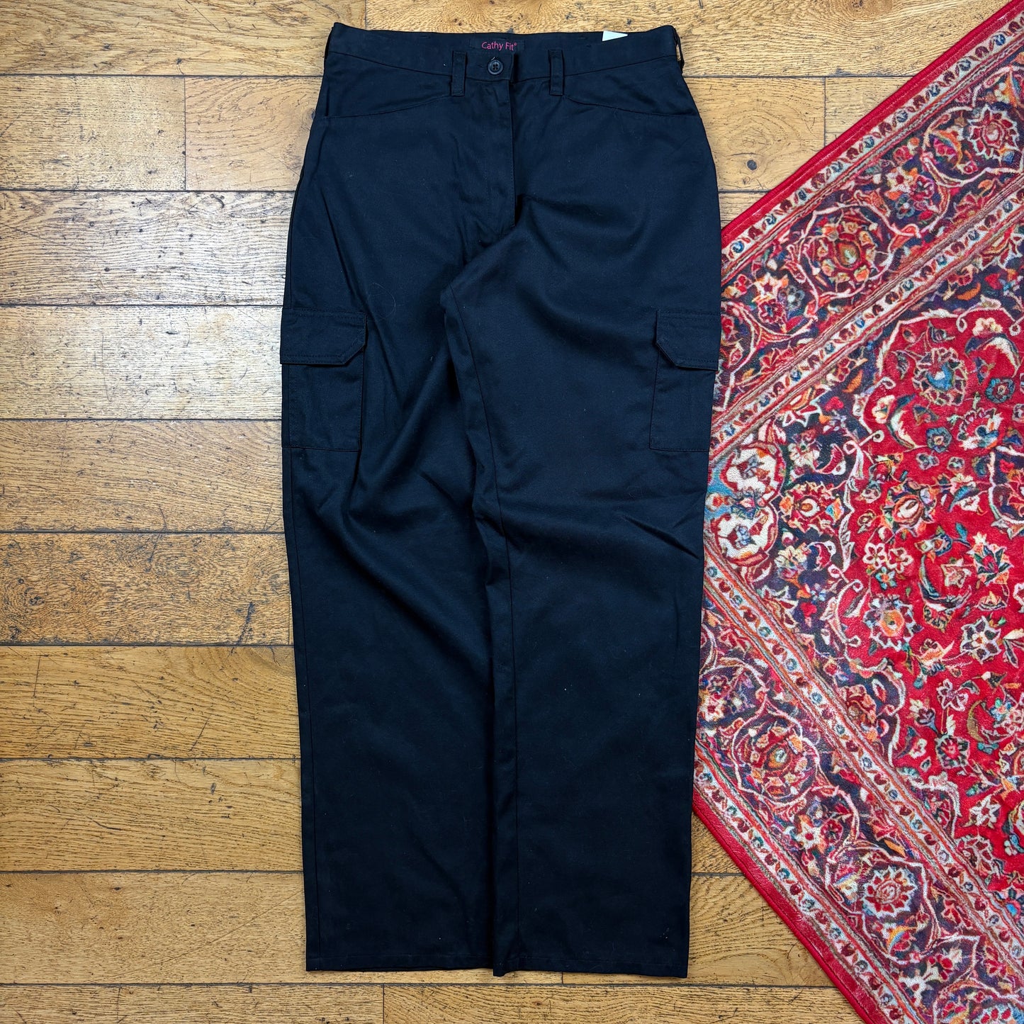 Vintage Black Cargo Skate Chino Trousers - Size 10