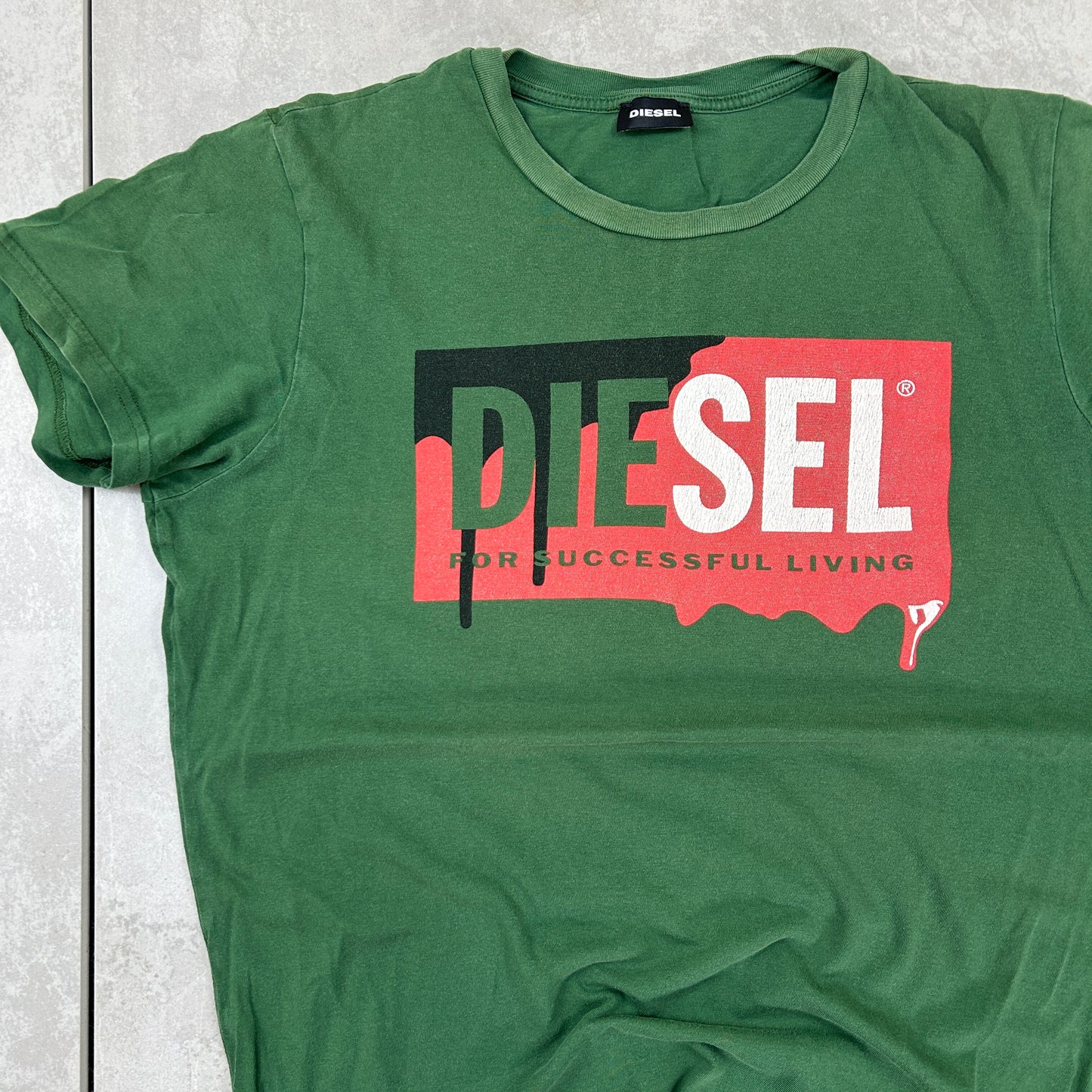 Vintage Diesel Y2K Green T-Shirt - M