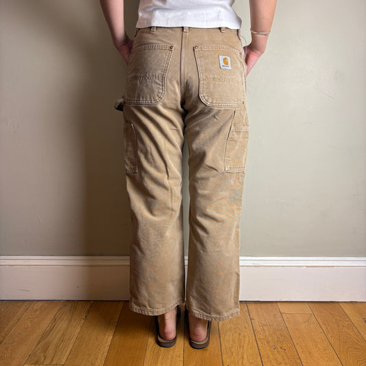 Vintage Carhartt Brown Double Knee Workwear Carpenter Baggy Trousers - 30S