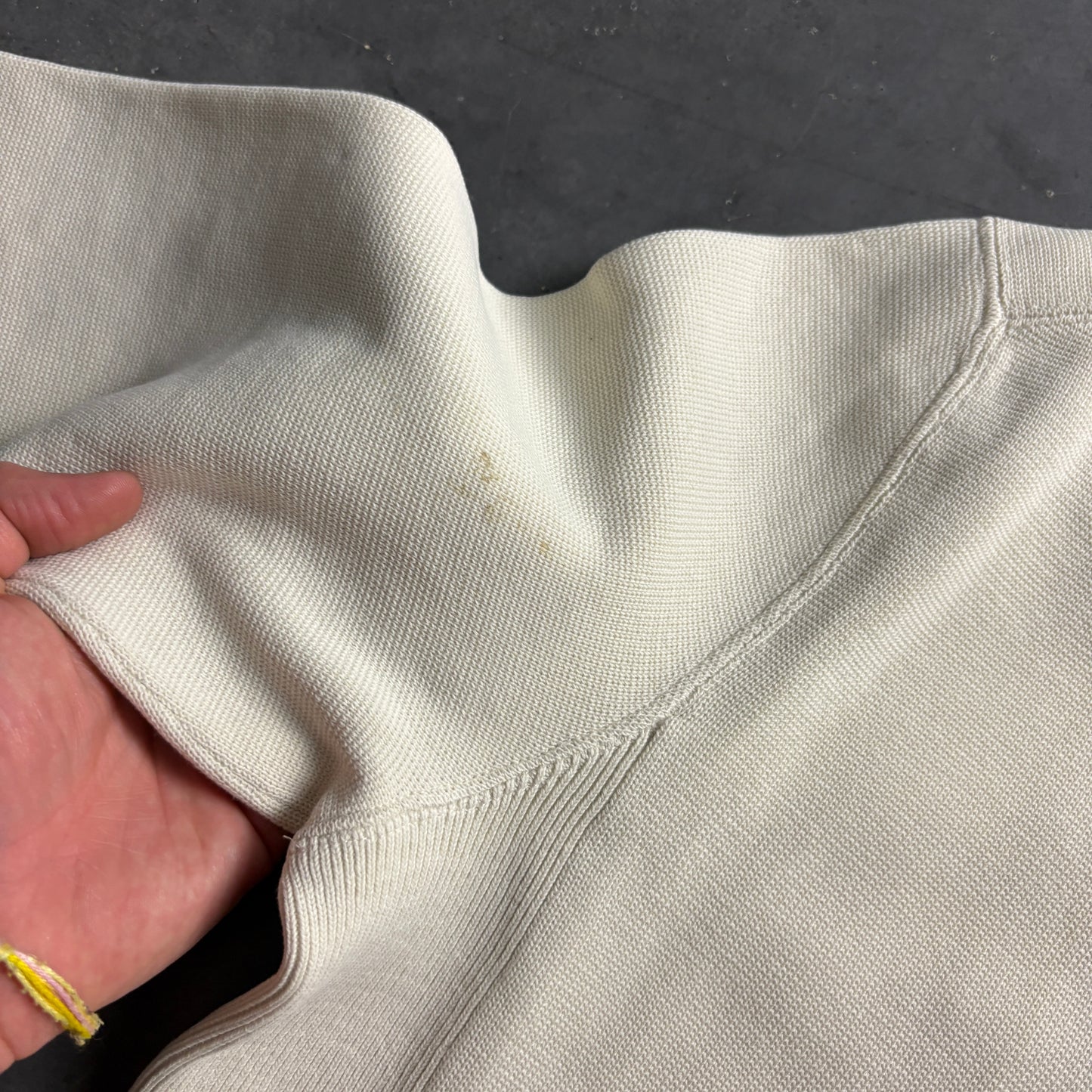 Vintage Ralph Lauren Cream Embroidered Quarter Zip Sweatshirt - S