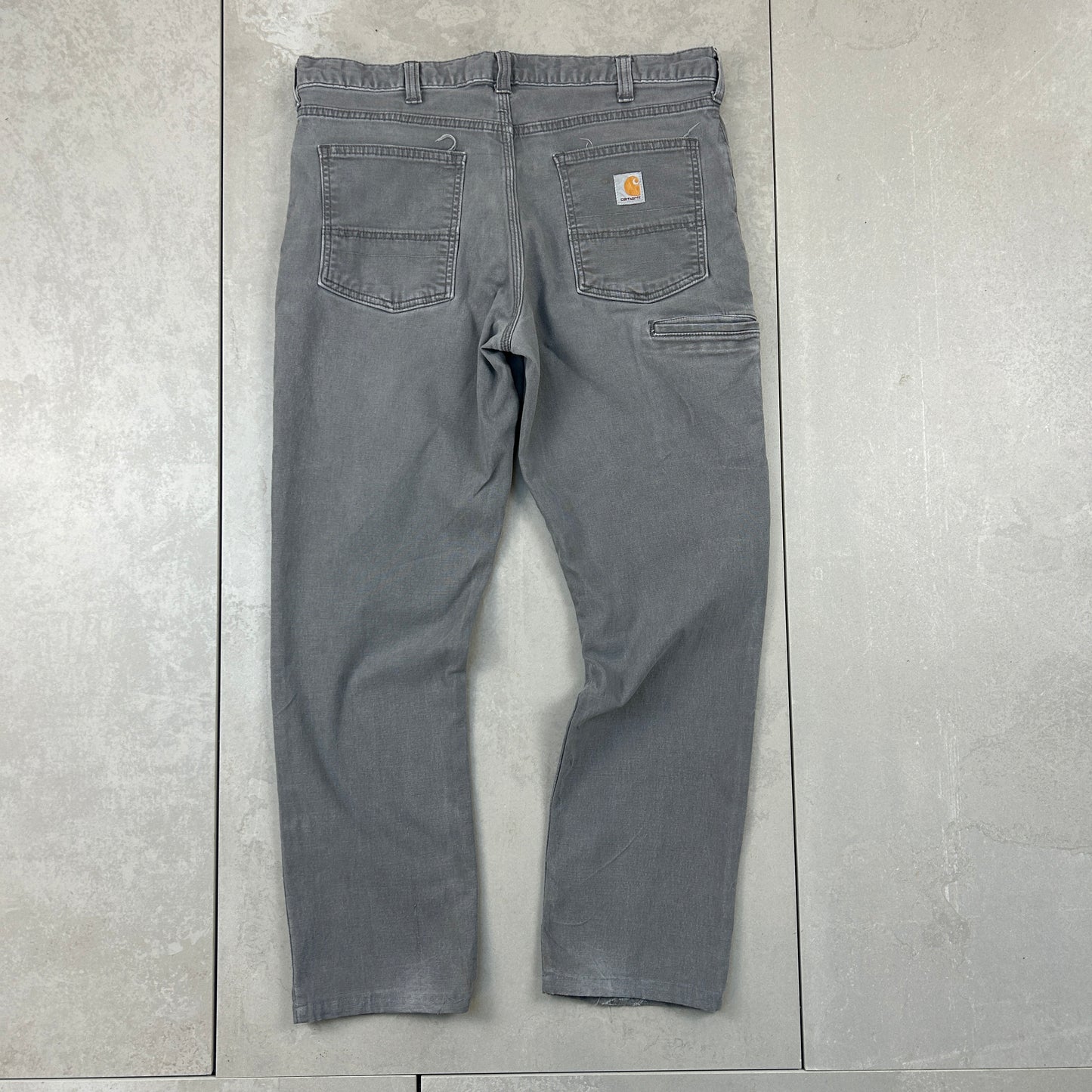 Vintage Carhartt Grey Workwear Carpenter Straight Trousers - 36