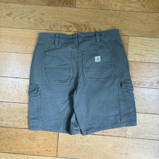 Vintage Carhartt Khaki Green Womens Workwear Baggy Carpenter Shorts - Size 12