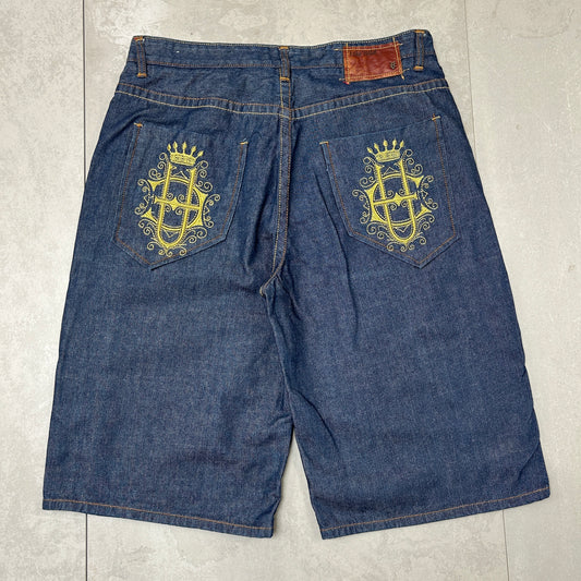 Vintage Ecko Unltd Embroidered Hip Hop Baggy Blue Shorts Jorts - 38