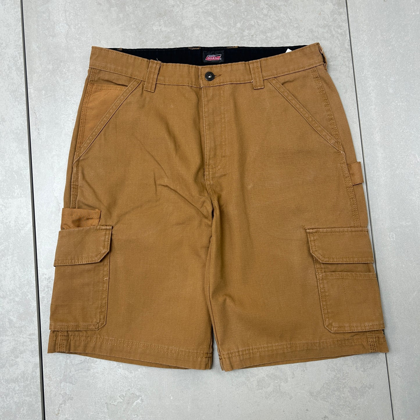 Vintage Dickies Workwear Carpenter Brown Baggy Shorts - 33