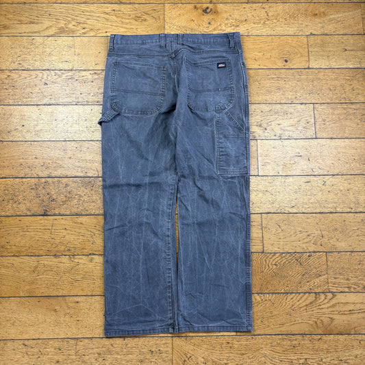 Dickies Grey Workwear Carpenter Baggy Trousers - 34