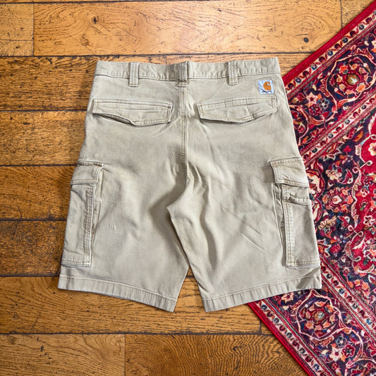 Vintage Carhartt Cream Workwear Baggy Carpenter Shorts - 34