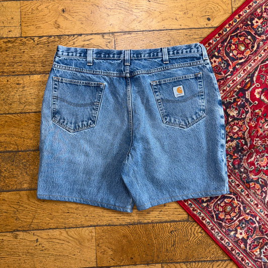 Vintage Carhartt Blue Workwear Baggy Carpenter Jorts Shorts - 38