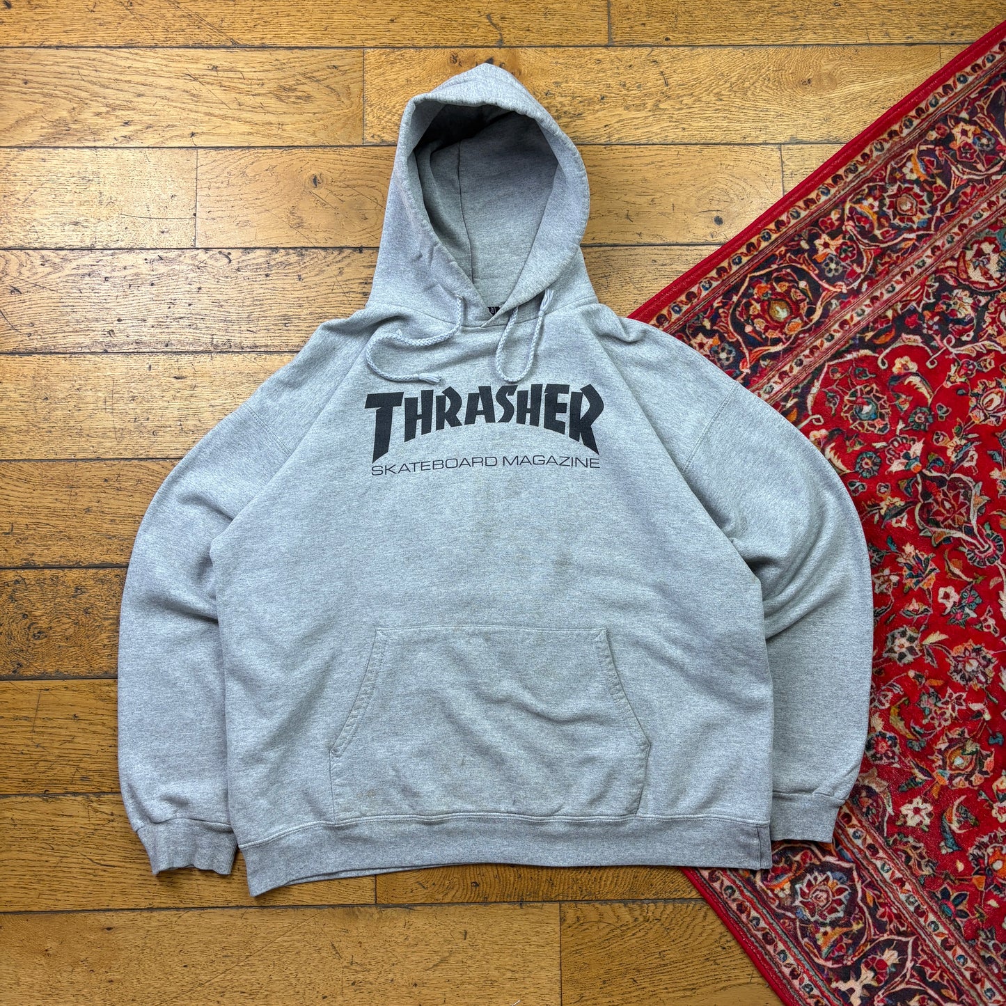 Vintage Thrasher Grey Skate Hoodie Sweatshirt - L