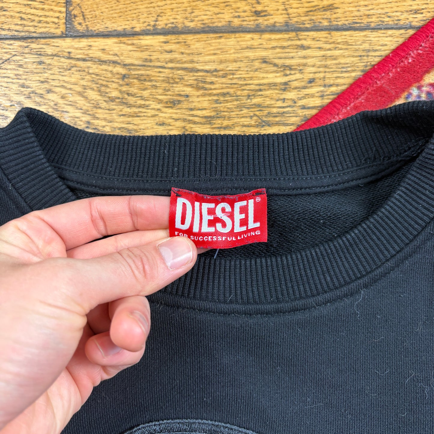 Vintage Diesel Y2K Cutout Black Sweatshirt - Size 8