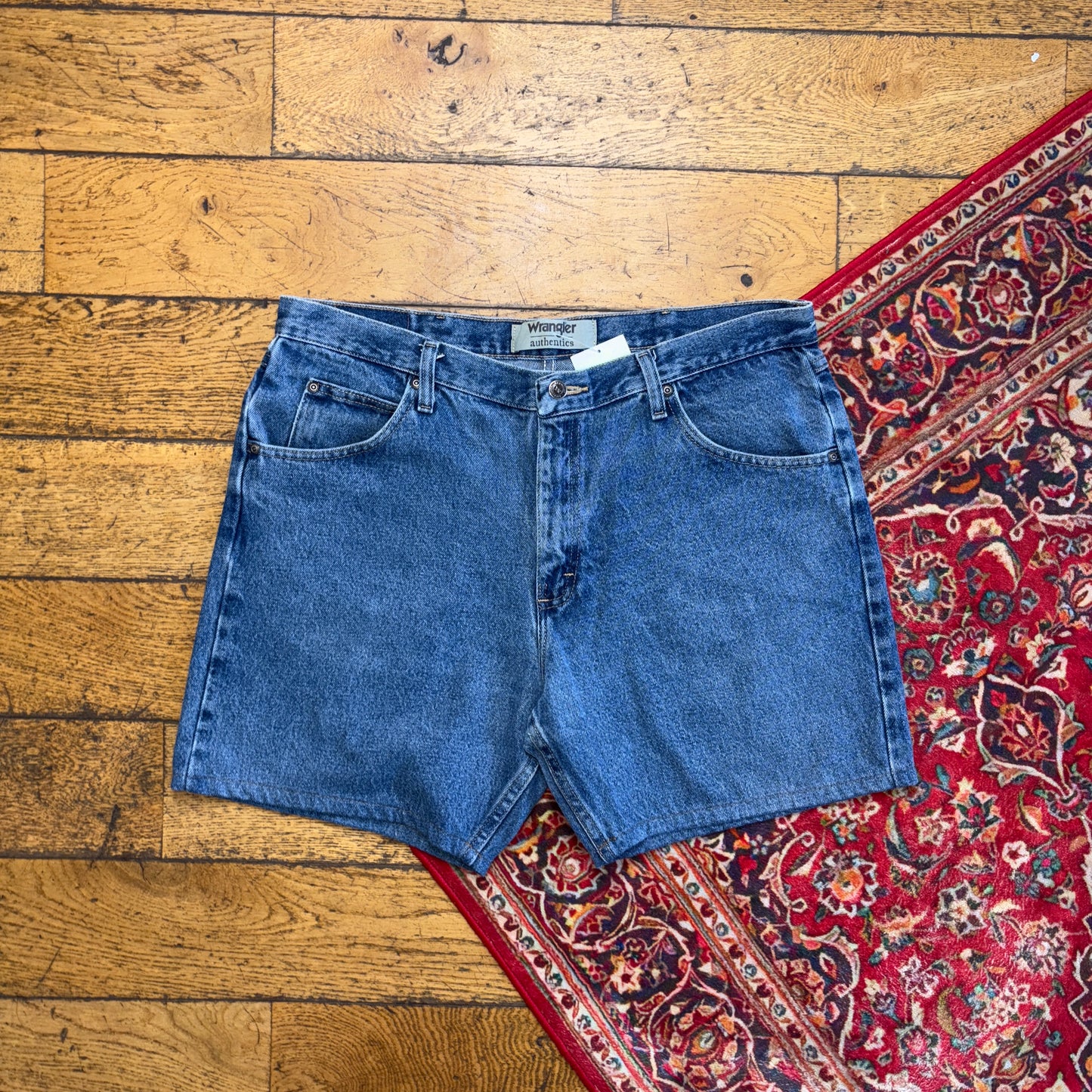 Vintage Wrangler Blue Denim Carpenter Baggy Shorts - 38