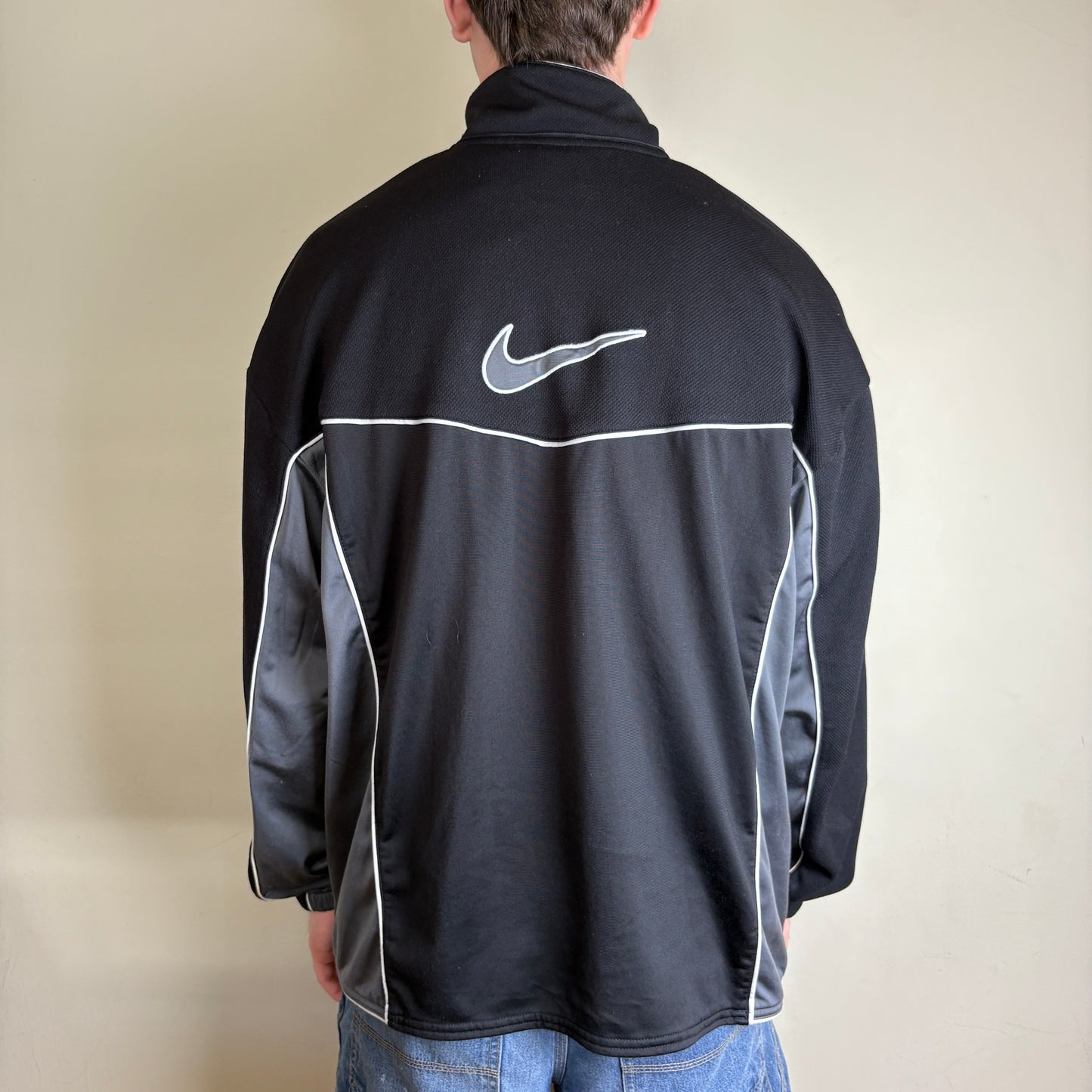 Vintage Nike 90s Black Tracksuit Track Jacket - XL