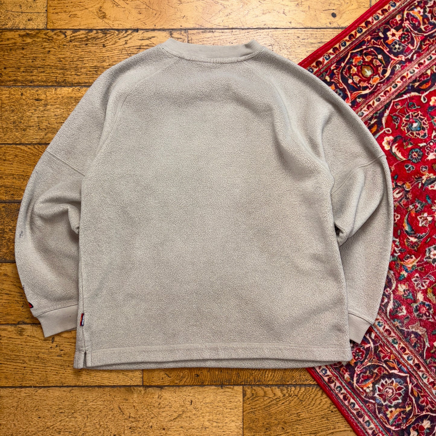 Vintage 90s Ellesse Green Khaki Fleece Embroidered Sweatshirt - M