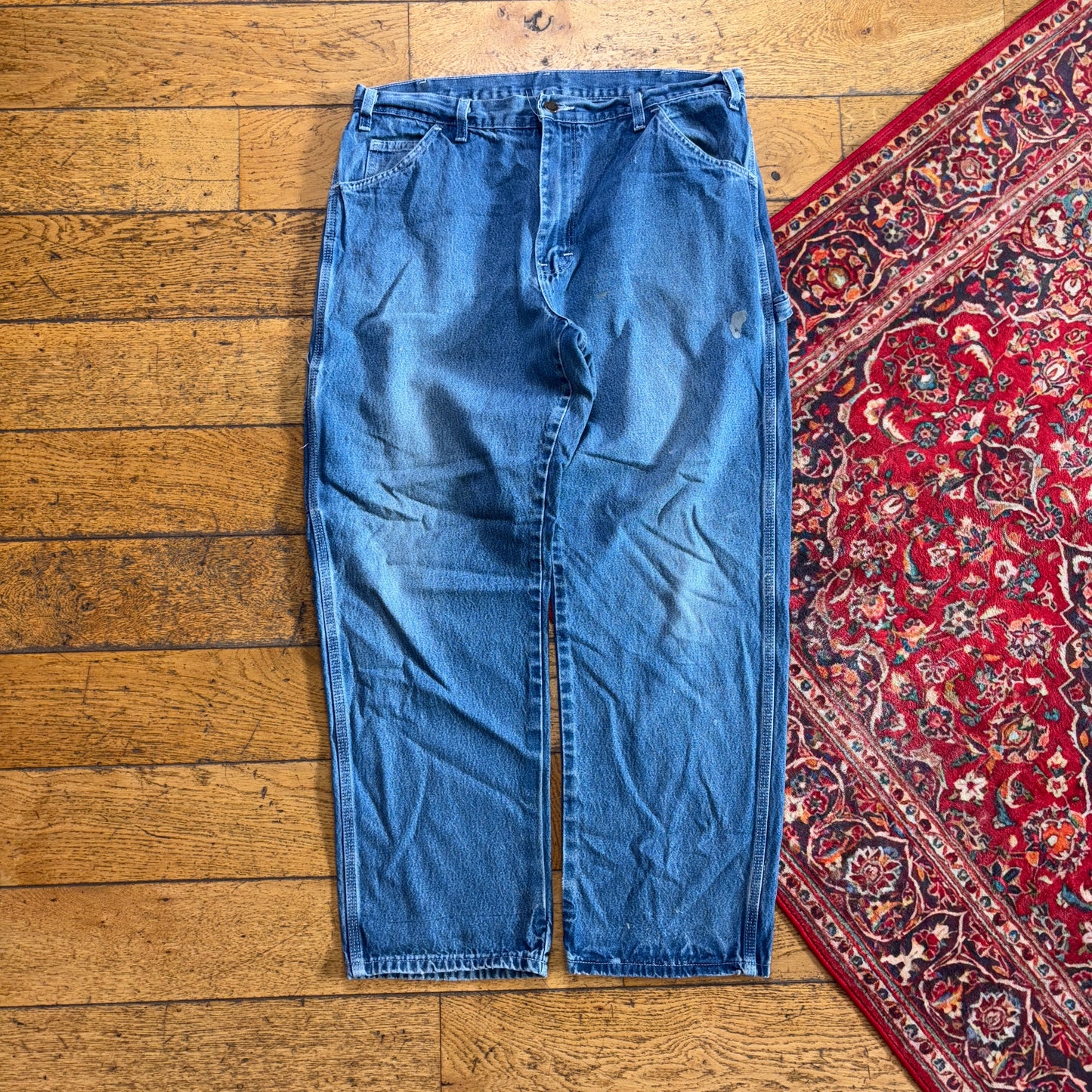 Vintage Dickies Workwear Carpenter Baggy Blue Jeans - 36R