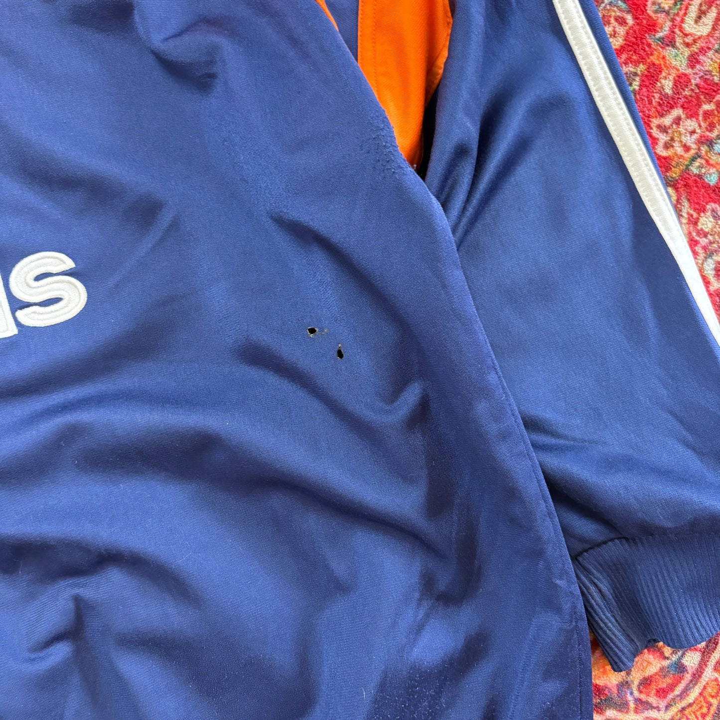 Vintage Adidas Embroidered Navy Orange Tracksuit Track Jacket - L
