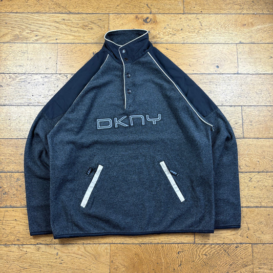 Vintage DKNY Black Embroidered Sweatshirt - M